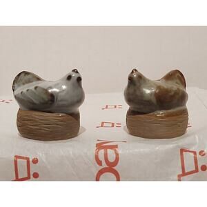 2 Miniature Chicken Salt and Pepper Shakers - Made in Japan